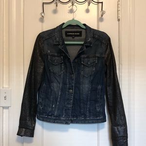 Preloved Express Jeans Jacket metallic denim sz M